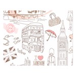 I Love London Drawing Double Sided Flano Blanket (Large)  80 x60  Blanket Front