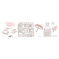 I Love London Drawing Oblong Satin Scarf (16  X 60 ) by Jancukart