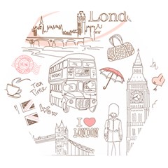 I Love London Drawing Wooden Puzzle Hexagon by Jancukart