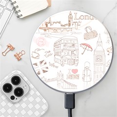 I Love London Drawing Wireless Charger by Jancukart