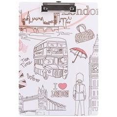 I Love London Drawing A4 Clipboard by Jancukart