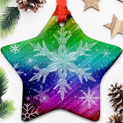 Christmas-snowflake-background Star Ornament (two Sides) by Jancukart