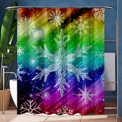 Christmas-snowflake-background Shower Curtain 60  X 72  (medium)  by Jancukart