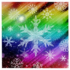 Christmas-snowflake-background Wooden Puzzle Square by Jancukart