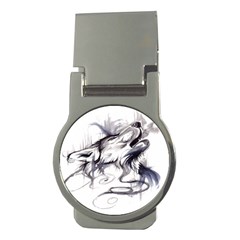 Tattoo-ink-flash-drawing-wolf Money Clips (round) 