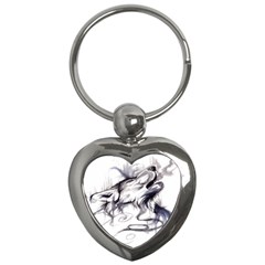 Tattoo-ink-flash-drawing-wolf Key Chain (heart) by Jancukart