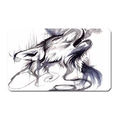 Tattoo-ink-flash-drawing-wolf Magnet (rectangular) by Jancukart