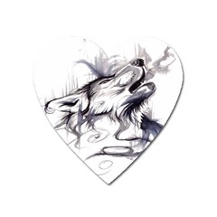 Tattoo-ink-flash-drawing-wolf Heart Magnet by Jancukart