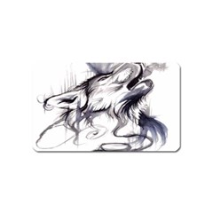 Tattoo-ink-flash-drawing-wolf Magnet (name Card)