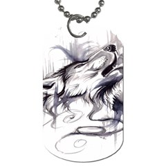 Tattoo-ink-flash-drawing-wolf Dog Tag (one Side) by Jancukart