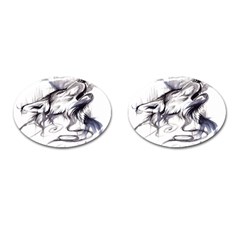 Tattoo-ink-flash-drawing-wolf Cufflinks (oval)