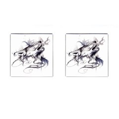 Tattoo-ink-flash-drawing-wolf Cufflinks (square)