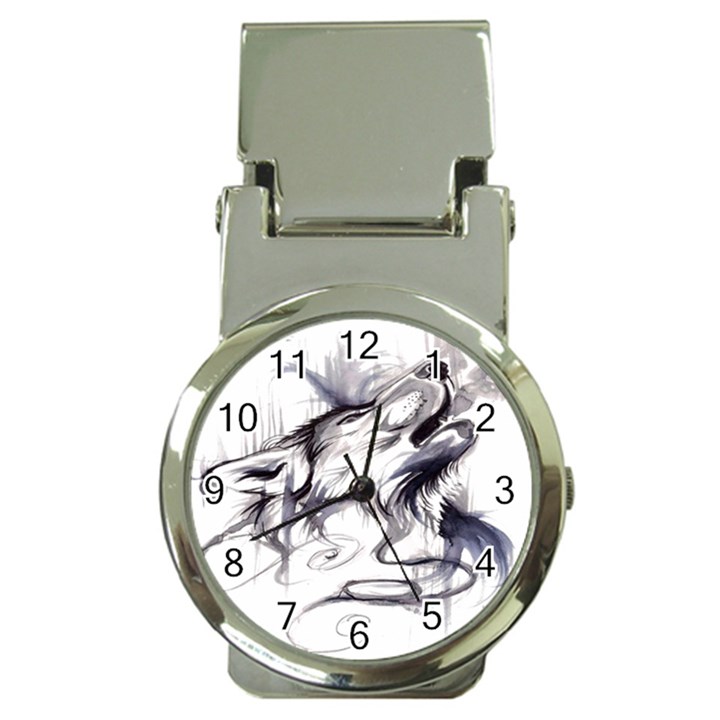 Tattoo-ink-flash-drawing-wolf Money Clip Watches