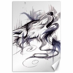 Tattoo-ink-flash-drawing-wolf Canvas 12  X 18 