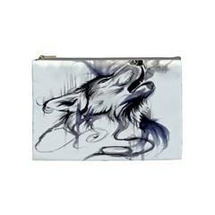 Tattoo-ink-flash-drawing-wolf Cosmetic Bag (medium) by Jancukart