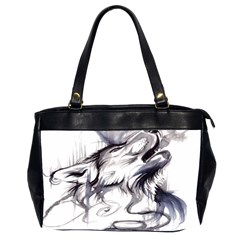 Tattoo-ink-flash-drawing-wolf Oversize Office Handbag (2 Sides)