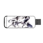 Tattoo-ink-flash-drawing-wolf Portable USB Flash (One Side) Front