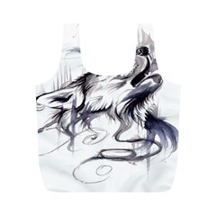 Tattoo-ink-flash-drawing-wolf Full Print Recycle Bag (m)