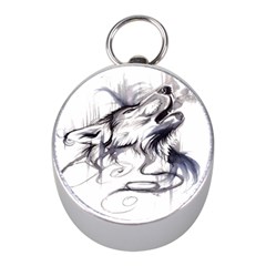 Tattoo-ink-flash-drawing-wolf Mini Silver Compasses by Jancukart