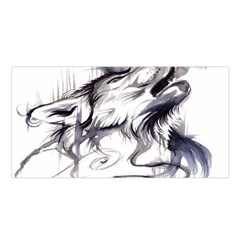 Tattoo-ink-flash-drawing-wolf Satin Shawl 45  X 80 