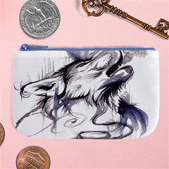 Tattoo-ink-flash-drawing-wolf Large Coin Purse