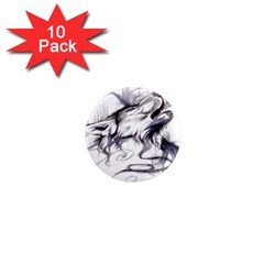 Tattoo-ink-flash-drawing-wolf 1  Mini Magnet (10 Pack) 