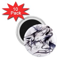 Tattoo-ink-flash-drawing-wolf 1 75  Magnets (10 Pack) 