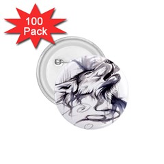 Tattoo-ink-flash-drawing-wolf 1 75  Buttons (100 Pack)  by Jancukart