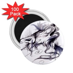 Tattoo-ink-flash-drawing-wolf 2 25  Magnets (100 Pack) 