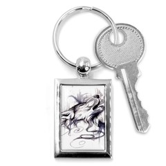 Tattoo-ink-flash-drawing-wolf Key Chain (rectangle)