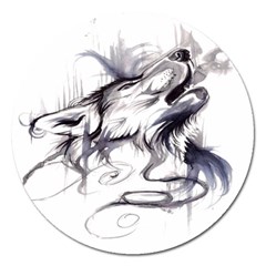 Tattoo-ink-flash-drawing-wolf Magnet 5  (round) by Jancukart