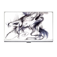 Tattoo-ink-flash-drawing-wolf Business Card Holder