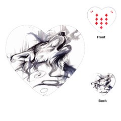 Tattoo-ink-flash-drawing-wolf Playing Cards Single Design (heart) by Jancukart