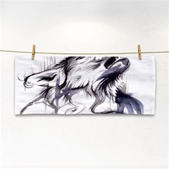 Tattoo-ink-flash-drawing-wolf Hand Towel by Jancukart