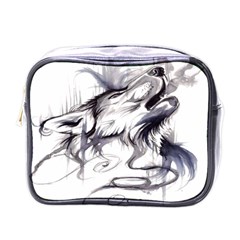 Tattoo-ink-flash-drawing-wolf Mini Toiletries Bag (one Side)