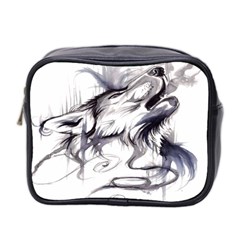 Tattoo-ink-flash-drawing-wolf Mini Toiletries Bag (two Sides) by Jancukart