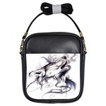 Tattoo-ink-flash-drawing-wolf Girls Sling Bag Front