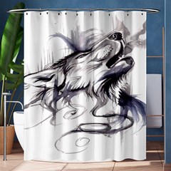 Tattoo-ink-flash-drawing-wolf Shower Curtain 60  X 72  (medium) 