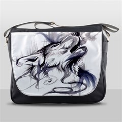 Tattoo-ink-flash-drawing-wolf Messenger Bag