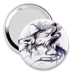 Tattoo-ink-flash-drawing-wolf 3  Handbag Mirrors