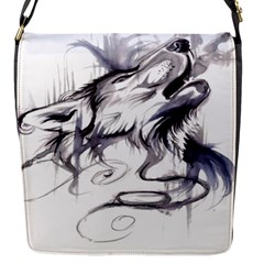 Tattoo-ink-flash-drawing-wolf Flap Closure Messenger Bag (s)