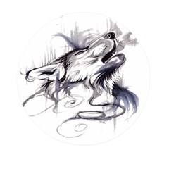 Tattoo-ink-flash-drawing-wolf Mini Round Pill Box by Jancukart