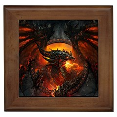 Dragon Fire Fantasy Art Framed Tile by Jancukart