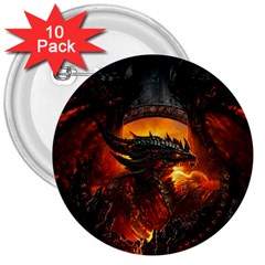 Dragon Fire Fantasy Art 3  Buttons (10 Pack)  by Jancukart