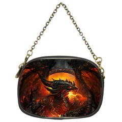 Dragon Fire Fantasy Art Chain Purse (one Side) by Jancukart