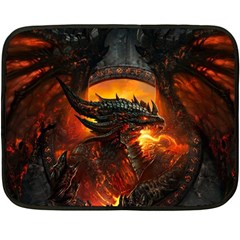 Dragon Fire Fantasy Art Double Sided Fleece Blanket (mini)  by Jancukart