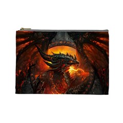 Dragon Fire Fantasy Art Cosmetic Bag (large) by Jancukart