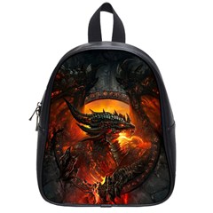 Dragon Fire Fantasy Art School Bag (small)