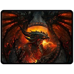 Dragon Fire Fantasy Art Fleece Blanket (large) 