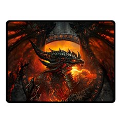 Dragon Fire Fantasy Art Fleece Blanket (small)